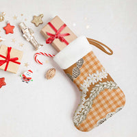 Orange Hawaii Tiare and Shell Lei Christmas Stocking Hawaiian Palaka Luxury Vibes - Polynesian Pride