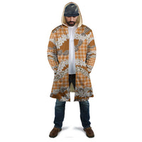 Orange Hawaii Tiare and Shell Lei Cloak Hawaiian Palaka Luxury Vibes - Polynesian Pride