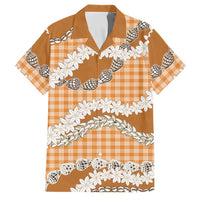 Orange Hawaii Tiare and Shell Lei Family Matching Off Shoulder Maxi Dress and Hawaiian Shirt Hawaiian Palaka Luxury Vibes - Polynesian Pride