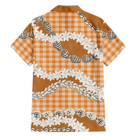 Orange Hawaii Tiare and Shell Lei Family Matching Summer Maxi Dress and Hawaiian Shirt Hawaiian Palaka Luxury Vibes - Polynesian Pride