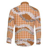 Orange Hawaii Tiare and Shell Lei Family Matching Summer Maxi Dress and Hawaiian Shirt Hawaiian Palaka Luxury Vibes - Polynesian Pride