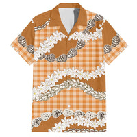 Orange Hawaii Tiare and Shell Lei Hawaiian Shirt Hawaiian Palaka Luxury Vibes LT14 Orange - Polynesian Pride