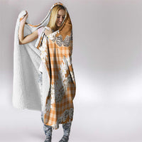 Orange Hawaii Tiare and Shell Lei Hooded Blanket Hawaiian Palaka Luxury Vibes LT14 - Polynesian Pride
