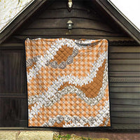 Orange Hawaii Tiare and Shell Lei Quilt Hawaiian Palaka Luxury Vibes - Polynesian Pride