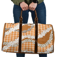 Orange Hawaii Tiare and Shell Lei Travel Bag Hawaiian Palaka Luxury Vibes - Polynesian Pride