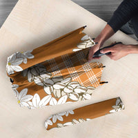 Orange Hawaii Tiare and Shell Lei Umbrella Hawaiian Palaka Luxury Vibes LT14 - Polynesian Pride