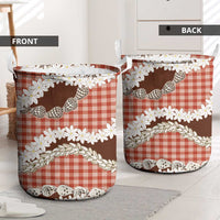 Red Hawaii Tiare and Shell Lei Laundry Basket Hawaiian Palaka Luxury Vibes LT14 - Polynesian Pride
