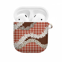 Red Hawaii Tiare and Shell Lei AirPods Case Hawaiian Palaka Luxury Vibes LT14 Red - Polynesian Pride