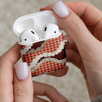 Red Hawaii Tiare and Shell Lei AirPods Case Hawaiian Palaka Luxury Vibes - Polynesian Pride