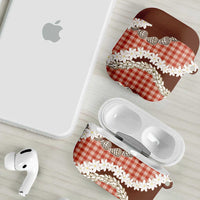 Red Hawaii Tiare and Shell Lei AirPods Case Hawaiian Palaka Luxury Vibes LT14 - Polynesian Pride