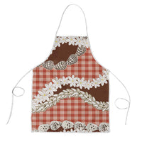 Red Hawaii Tiare and Shell Lei Apron Hawaiian Palaka Luxury Vibes - Polynesian Pride