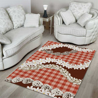 Red Hawaii Tiare and Shell Lei Area Rug Hawaiian Palaka Luxury Vibes - Polynesian Pride