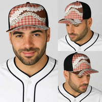 Red Hawaii Tiare and Shell Lei Baseball Net Cap Hawaiian Palaka Luxury Vibes LT14 - Polynesian Pride