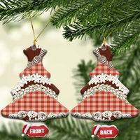 Red Hawaii Tiare and Shell Lei Ceramic Ornament Hawaiian Palaka Luxury Vibes - Polynesian Pride