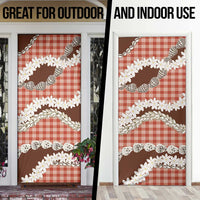 Red Hawaii Tiare and Shell Lei Door Cover Hawaiian Palaka Luxury Vibes LT14 - Polynesian Pride