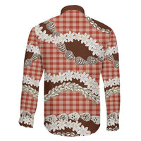 Red Hawaii Tiare and Shell Lei Family Matching Off The Shoulder Long Sleeve Dress and Hawaiian Shirt Hawaiian Palaka Luxury Vibes - Polynesian Pride