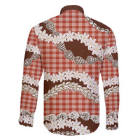Red Hawaii Tiare and Shell Lei Family Matching Off The Shoulder Long Sleeve Dress and Hawaiian Shirt Hawaiian Palaka Luxury Vibes - Polynesian Pride