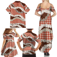 Red Hawaii Tiare and Shell Lei Family Matching Summer Maxi Dress and Hawaiian Shirt Hawaiian Palaka Luxury Vibes - Polynesian Pride