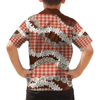 Red Hawaii Tiare and Shell Lei Kid Hawaiian Shirt Hawaiian Palaka Luxury Vibes - Polynesian Pride