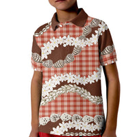 Red Hawaii Tiare and Shell Lei Kid Polo Shirt Hawaiian Palaka Luxury Vibes LT14 Kid Red - Polynesian Pride