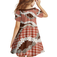 Red Hawaii Tiare and Shell Lei Kid Short Sleeve Dress Hawaiian Palaka Luxury Vibes - Polynesian Pride
