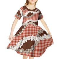 Red Hawaii Tiare and Shell Lei Kid Short Sleeve Dress Hawaiian Palaka Luxury Vibes LT14 - Polynesian Pride