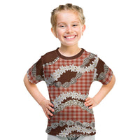 Red Hawaii Tiare and Shell Lei Kid T Shirt Hawaiian Palaka Luxury Vibes LT14 Red - Polynesian Pride