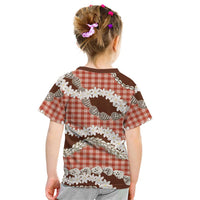 Red Hawaii Tiare and Shell Lei Kid T Shirt Hawaiian Palaka Luxury Vibes LT14 - Polynesian Pride