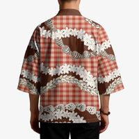 Red Hawaii Tiare and Shell Lei Kimono Hawaiian Palaka Luxury Vibes - Polynesian Pride
