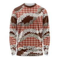 Red Hawaii Tiare and Shell Lei Long Sleeve Shirt Hawaiian Palaka Luxury Vibes LT14 Unisex Red - Polynesian Pride