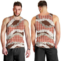 Red Hawaii Tiare and Shell Lei Men Tank Top Hawaiian Palaka Luxury Vibes LT14 - Polynesian Pride