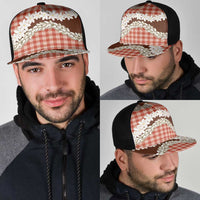 Red Hawaii Tiare and Shell Lei Mesh Trucker Cap Hawaiian Palaka Luxury Vibes LT14 - Polynesian Pride