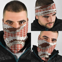Red Hawaii Tiare and Shell Lei Neck Gaiter Hawaiian Palaka Luxury Vibes LT14 - Polynesian Pride