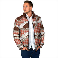 Red Hawaii Tiare and Shell Lei Padded Jacket Hawaiian Palaka Luxury Vibes LT14 - Polynesian Pride