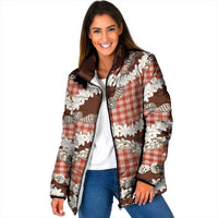 Red Hawaii Tiare and Shell Lei Padded Jacket Hawaiian Palaka Luxury Vibes LT14 Women Red - Polynesian Pride