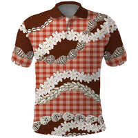 Red Hawaii Tiare and Shell Lei Polo Shirt Hawaiian Palaka Luxury Vibes LT14 Red - Polynesian Pride