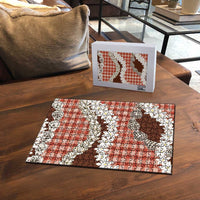 Red Hawaii Tiare and Shell Lei Puzzle Hawaiian Palaka Luxury Vibes LT14 - Polynesian Pride