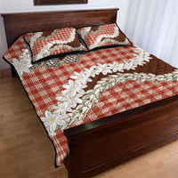 Red Hawaii Tiare and Shell Lei Quilt Bed Set Hawaiian Palaka Luxury Vibes - Polynesian Pride