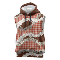 Red Hawaii Tiare and Shell Lei Sleeveless Hoodie Hawaiian Palaka Luxury Vibes LT14 Red - Polynesian Pride