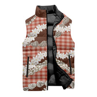 Red Hawaii Tiare and Shell Lei Sleeveless Puffer Jacket Hawaiian Palaka Luxury Vibes LT14 - Polynesian Pride