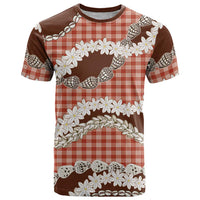 Red Hawaii Tiare and Shell Lei T Shirt Hawaiian Palaka Luxury Vibes LT14 Red - Polynesian Pride