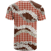 Red Hawaii Tiare and Shell Lei T Shirt Hawaiian Palaka Luxury Vibes LT14 - Polynesian Pride
