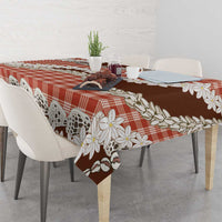 Red Hawaii Tiare and Shell Lei Tablecloth Hawaiian Palaka Luxury Vibes LT14 - Polynesian Pride