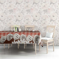 Red Hawaii Tiare and Shell Lei Tablecloth Hawaiian Palaka Luxury Vibes LT14 - Polynesian Pride