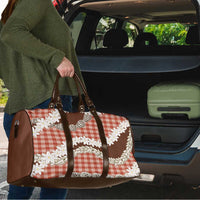 Red Hawaii Tiare and Shell Lei Travel Bag Hawaiian Palaka Luxury Vibes - Polynesian Pride