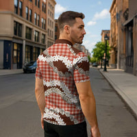 Red Hawaii Tiare and Shell Lei Zipper Polo Shirt Hawaiian Palaka Luxury Vibes LT14 - Polynesian Pride