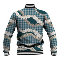Dark Cyan Hawaii Tiare and Shell Lei Baseball Jacket Hawaiian Palaka Luxury Vibes LT14 - Polynesian Pride