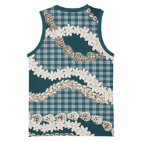 Dark Cyan Hawaii Tiare and Shell Lei Basketball Jersey Hawaiian Palaka Luxury Vibes LT14 - Polynesian Pride