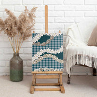 Dark Cyan Hawaii Tiare and Shell Lei Canvas Wall Art Hawaiian Palaka Luxury Vibes LT14 - Polynesian Pride