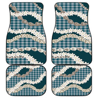 Dark Cyan Hawaii Tiare and Shell Lei Car Mats Hawaiian Palaka Luxury Vibes - Polynesian Pride